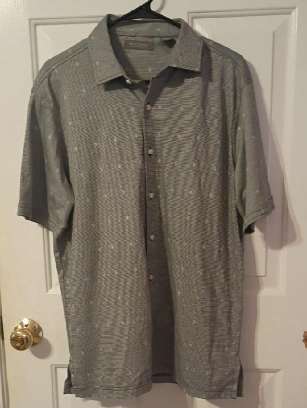 Daniel Cremieux Gray Short Sleeve Polo with Subtle Dot Pattern